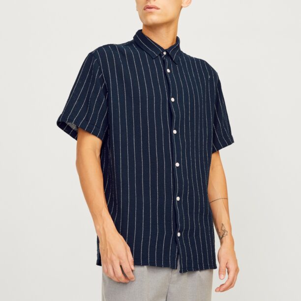 JACK & JONES Cămașă 'JORJOSHUA'  albastru / alb