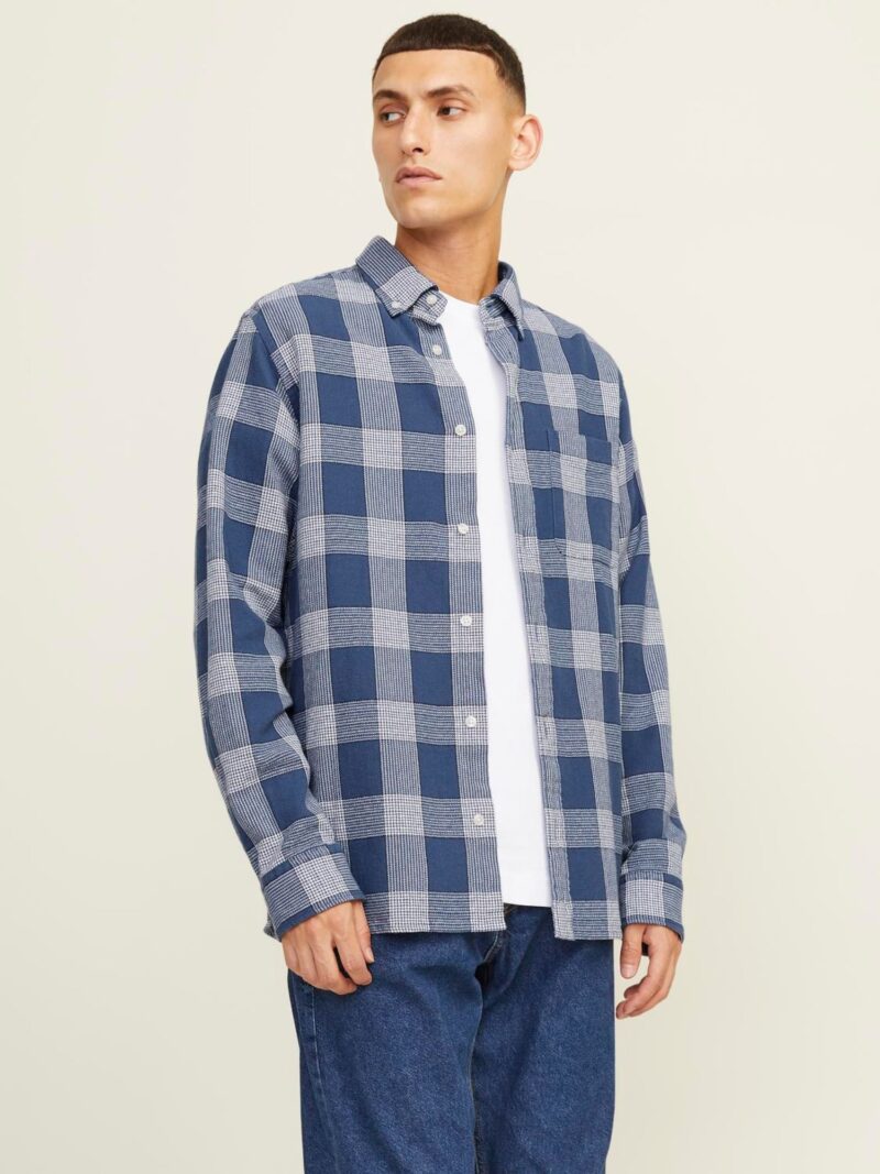 JACK & JONES Cămașă 'JPRBLUBROOK'  safir / alb murdar