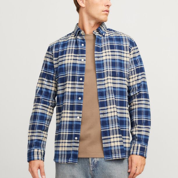 JACK & JONES Cămașă 'JPRBLUNORRIS'  albastru / safir / alb lână preţ