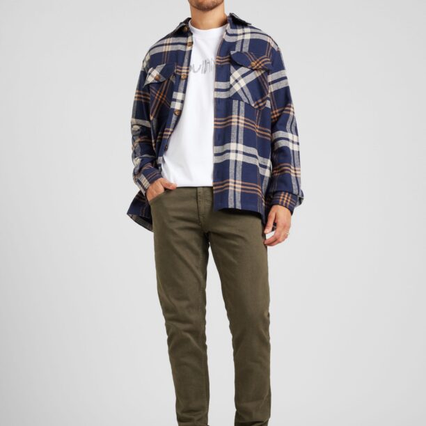 JACK & JONES Cămașă 'JPRRaymond'  bleumarin / galben închis / alb murdar