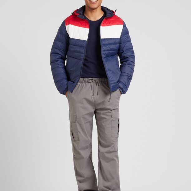 JACK & JONES Geacă de primăvară-toamnă 'JJESPRINT'  bleumarin / roșu / alb preţ