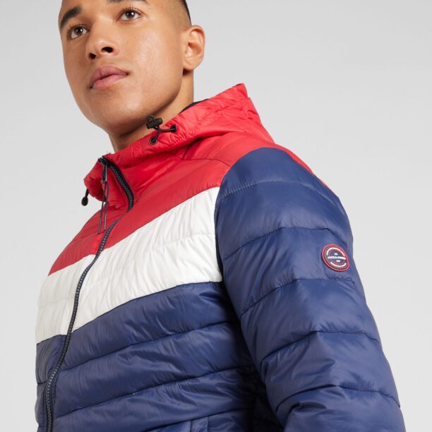 JACK & JONES Geacă de primăvară-toamnă 'JJESPRINT'  bleumarin / roșu / alb