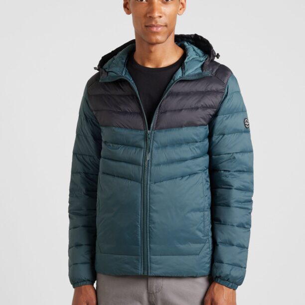 JACK & JONES Geacă de primăvară-toamnă 'JJESprint'  verde petrol / negru preţ