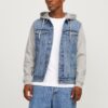 JACK & JONES Geacă de primăvară-toamnă 'JJIJEAN'  albastru denim / gri amestecat