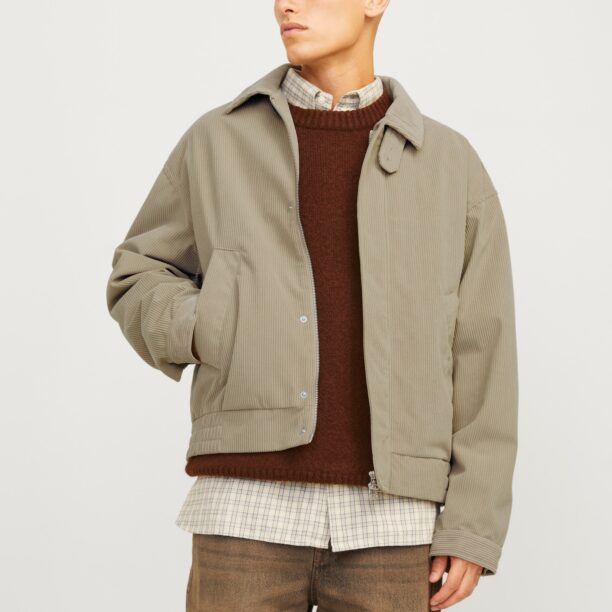 JACK & JONES Geacă de primăvară-toamnă 'JORBRONX HARRINGTON'  gri taupe preţ