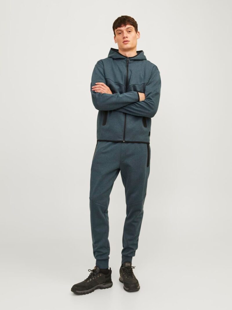 JACK & JONES Hanorac 'Fusion'  cyan / negru preţ