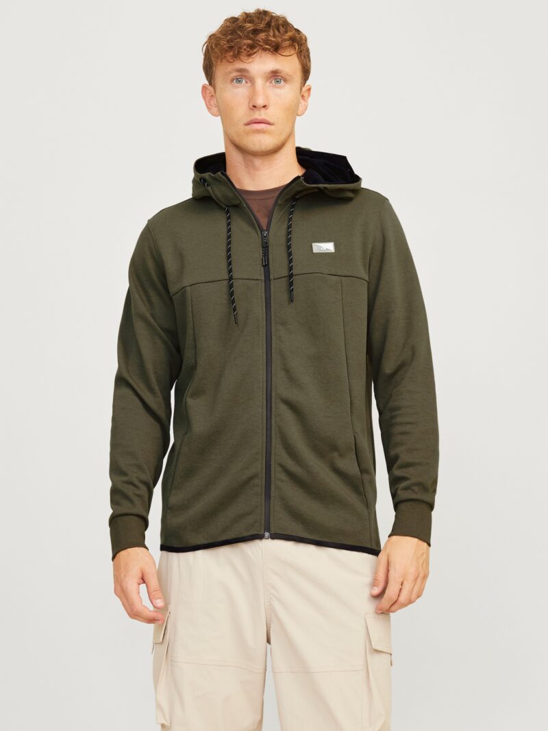 JACK & JONES Hanorac 'JCOAir'  gri / oliv / alb murdar