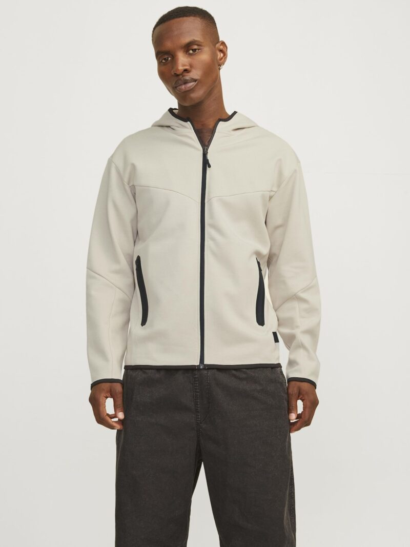 JACK & JONES Hanorac 'JCOFusion'  gri deschis / negru