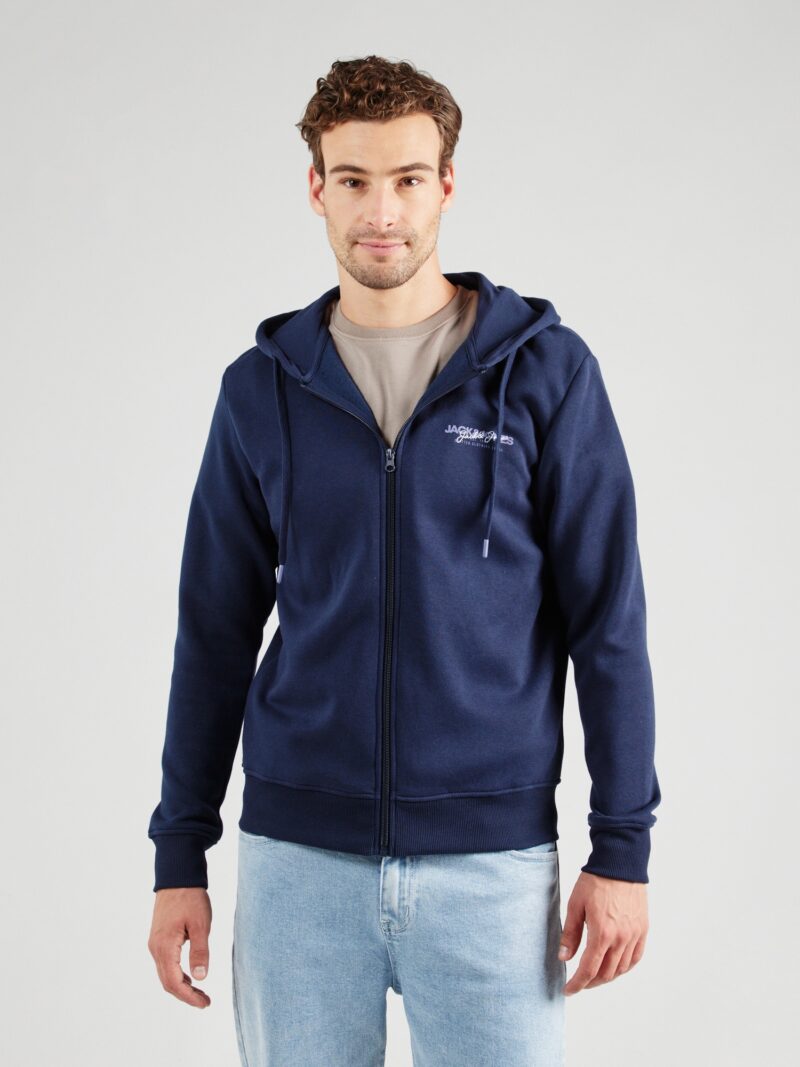 JACK & JONES Hanorac 'JJALVIS'  bleumarin / mov liliachiu / alb