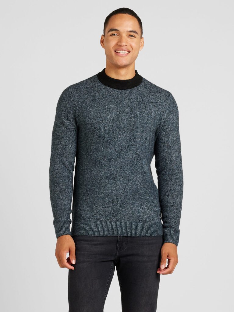 JACK & JONES Pulover 'JCOSPACE'  bleumarin / albastru fumuriu / negru preţ