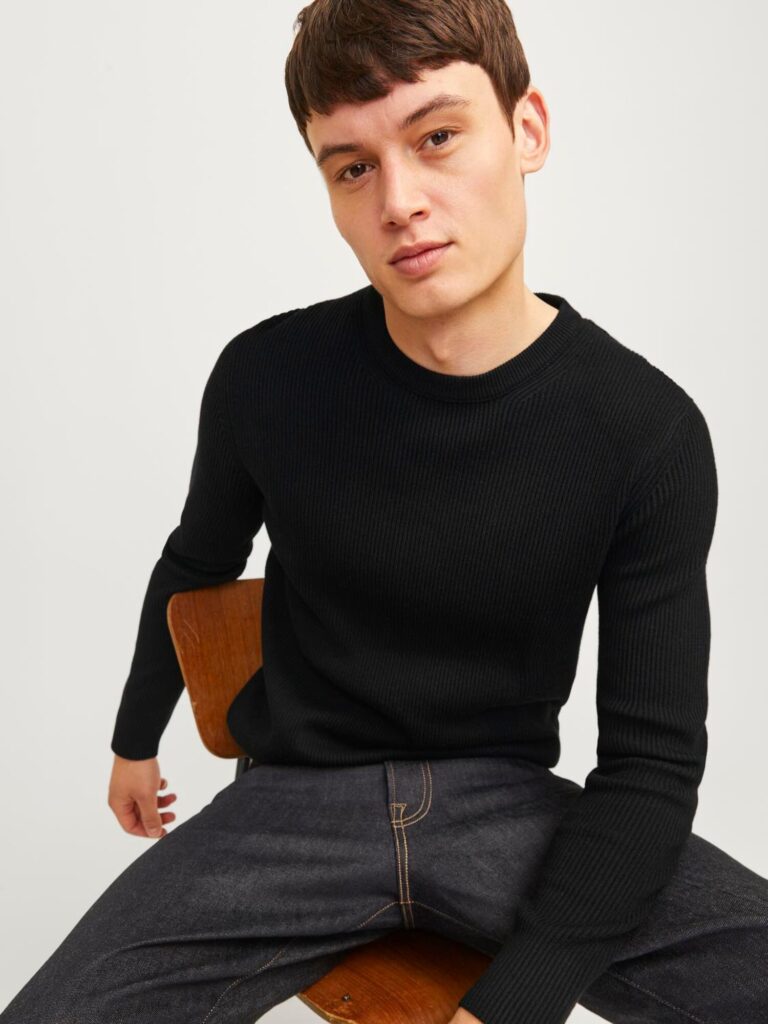 JACK & JONES Pulover 'JJEPerfect'  negru preţ