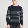 JACK & JONES Pulover 'JJPANNEL'  albastru marin / alb