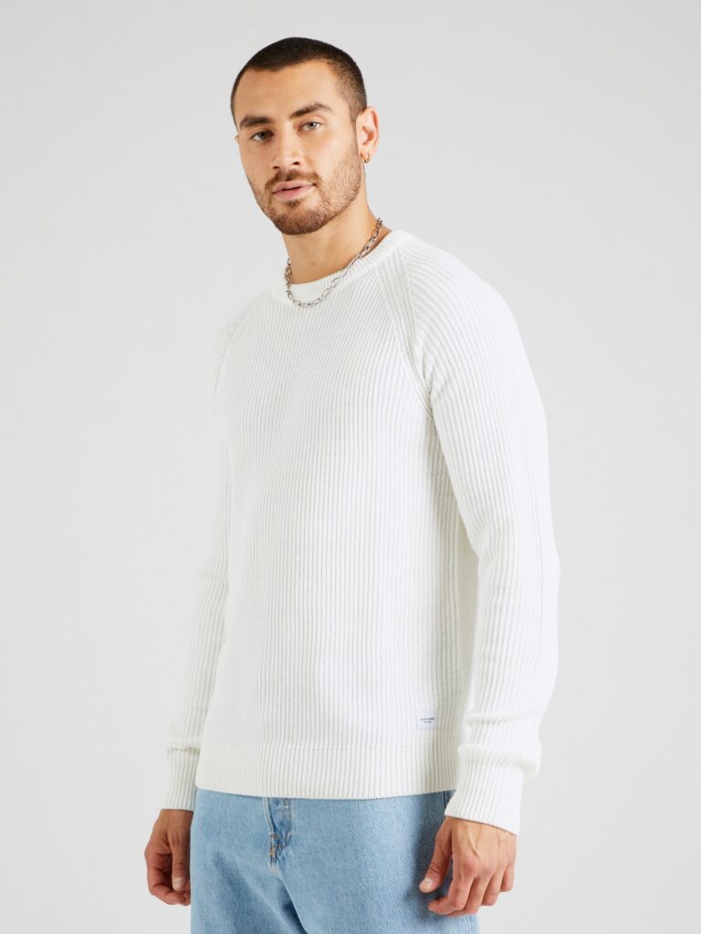 JACK & JONES Pulover  alb