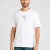 JACK & JONES Tricou 'JCOBERLIN'  albastru fumuriu / cyan / negru / alb