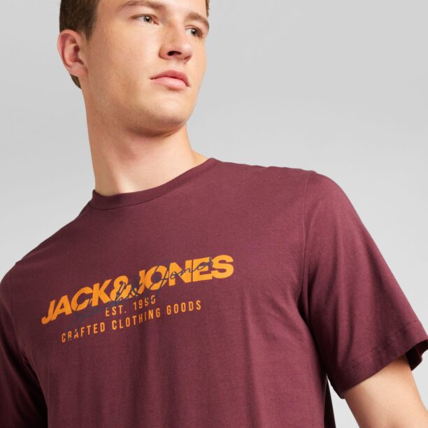 Preţ JACK & JONES Tricou 'JJALVIS'  portocaliu / roșu vin