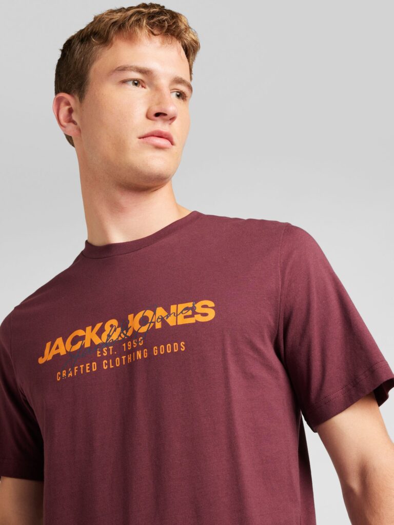 Preţ JACK & JONES Tricou 'JJALVIS'  portocaliu / roșu vin