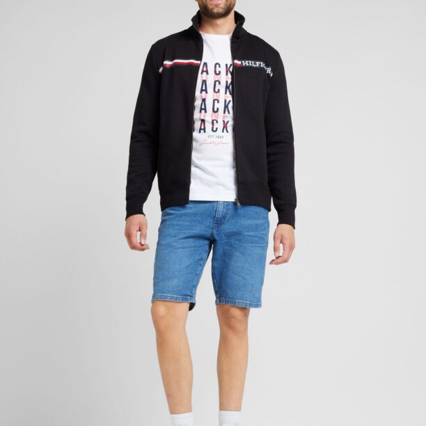 JACK & JONES Tricou 'JJDELVIN'  albastru marin / roșu deschis / alb