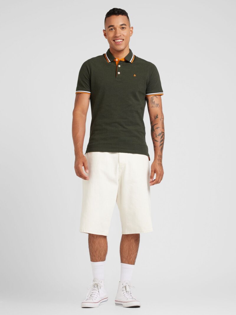 Cumpăra JACK & JONES Tricou 'JJEPAULOS'  verde închis / portocaliu / alb