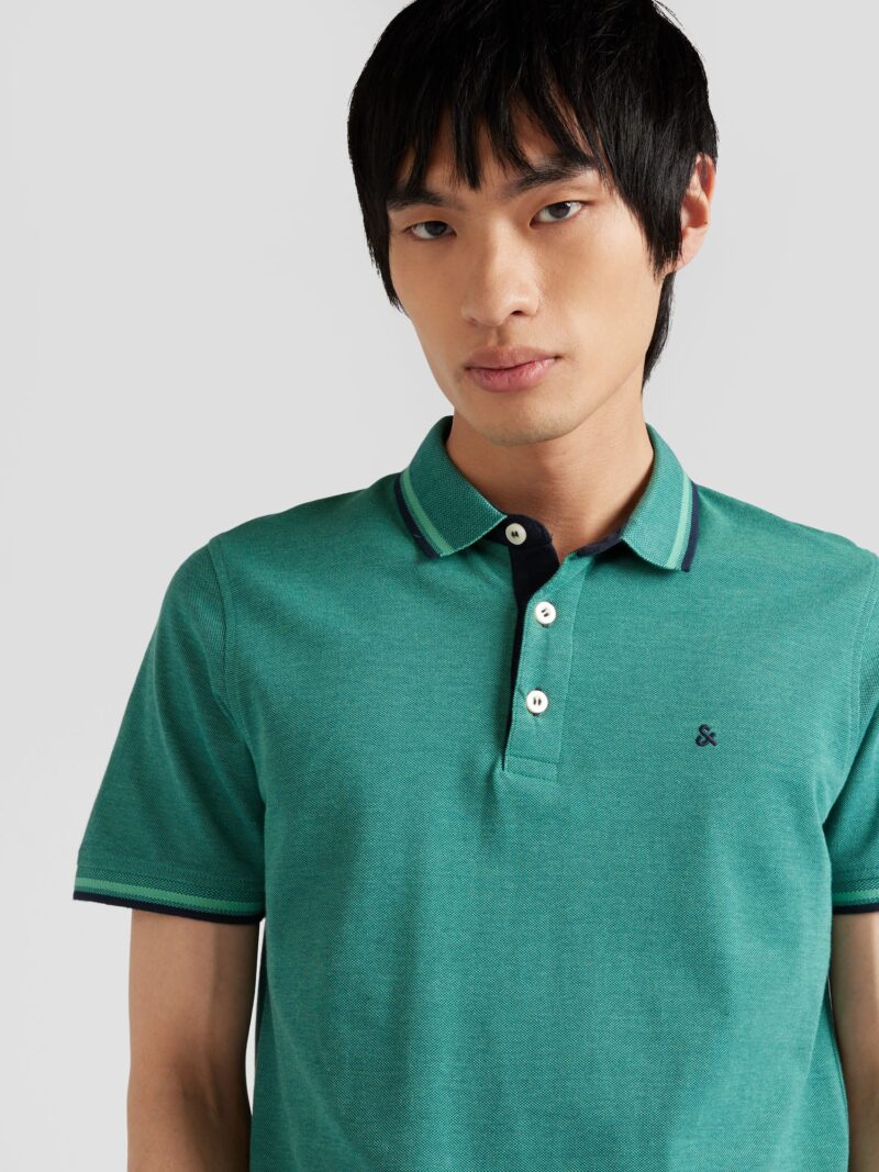 JACK & JONES Tricou 'JJEPaulos'  bleumarin / verde jad / alb