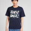 JACK & JONES Tricou 'JJFLOOR'  bleumarin / gri / alb