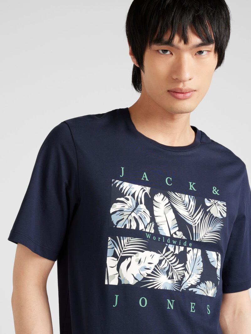 Cumpăra JACK & JONES Tricou 'JJFLOOR'  bleumarin / gri / alb