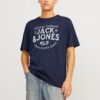 JACK & JONES Tricou 'JJJEANS'  bleumarin / alb