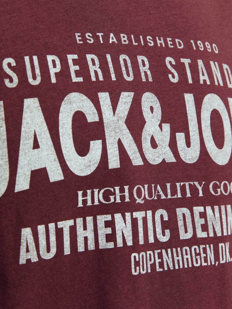 Preţ JACK & JONES Tricou 'JJJEANS'  gri deschis / roșu vin