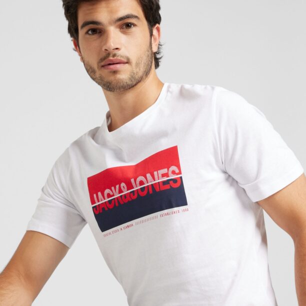 Preţ JACK & JONES Tricou 'JJNOLAN'  albastru marin / roșu / alb