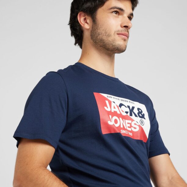 Preţ JACK & JONES Tricou 'JJNOLAN'  albastru marin / roșu / alb