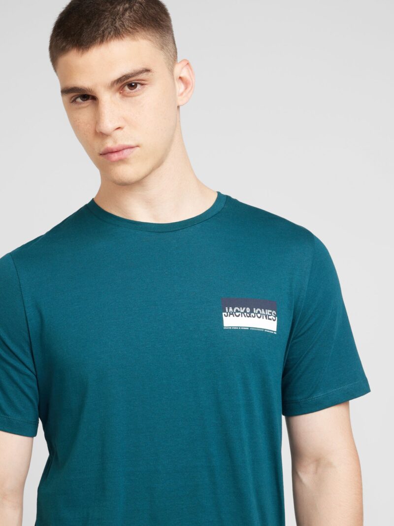 Preţ JACK & JONES Tricou 'JJNOLAN'  albastru marin / verde închis / alb