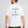 JACK & JONES Tricou 'JJPRAIA'  verde deschis / verde închis / alb