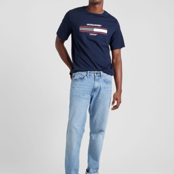 JACK & JONES Tricou 'JJSOUTH'  bleumarin / roșu / alb preţ