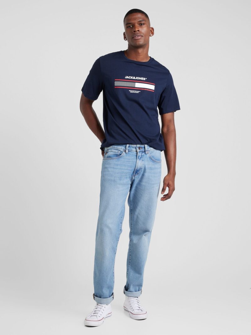 JACK & JONES Tricou 'JJSOUTH'  bleumarin / roșu / alb preţ