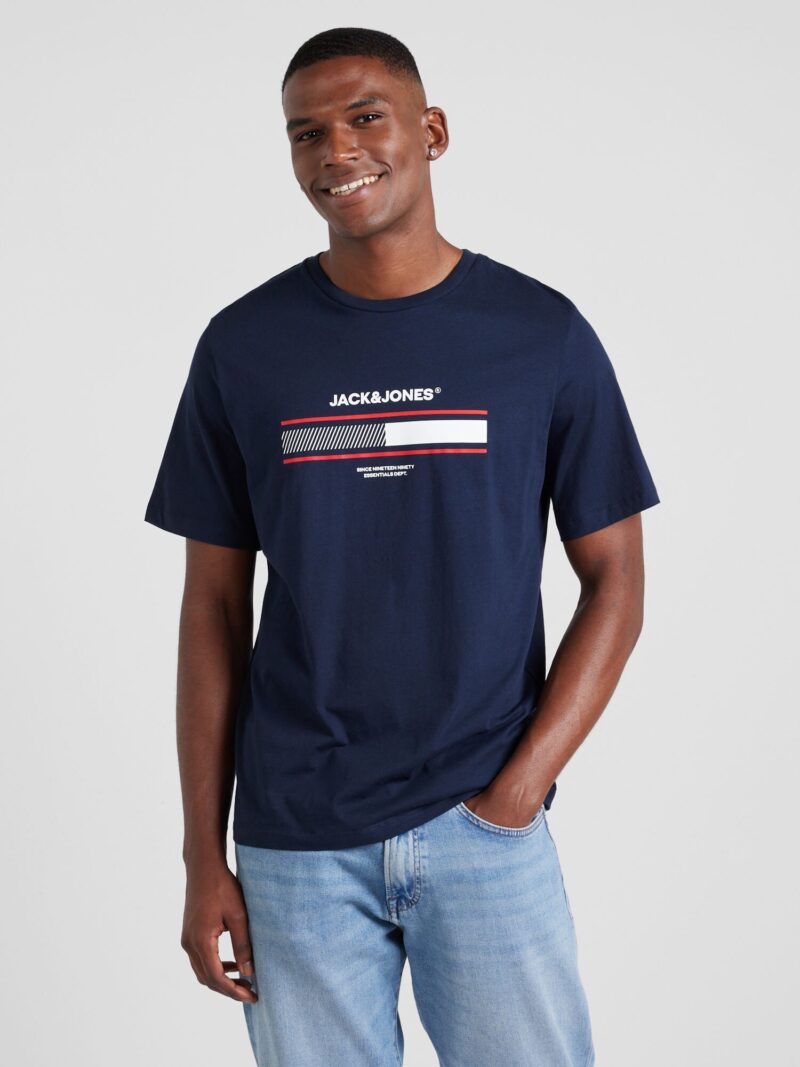 Preţ JACK & JONES Tricou 'JJSOUTH'  bleumarin / roșu / alb