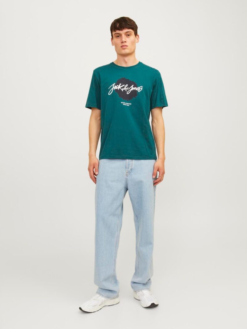 Preţ JACK & JONES Tricou 'JJTiley'  verde pin / negru / alb