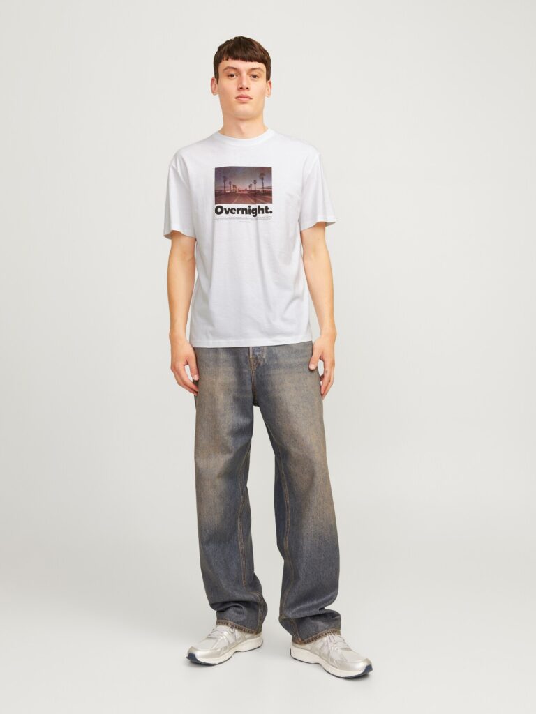 Original JACK & JONES Tricou 'JORBRONX'  albastru marin / roz / negru / alb