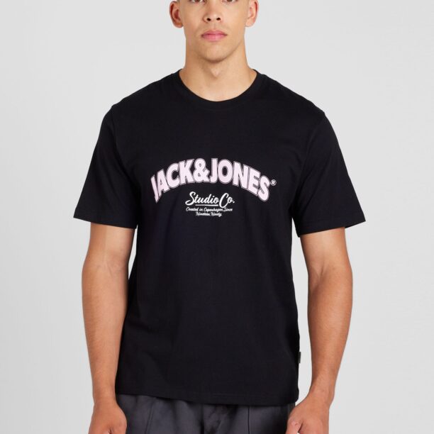 JACK & JONES Tricou 'JORBRONX'  mov pastel / negru preţ