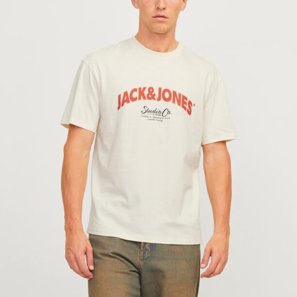 JACK & JONES Tricou 'JORBRONX'  roșu / negru / alb lână preţ