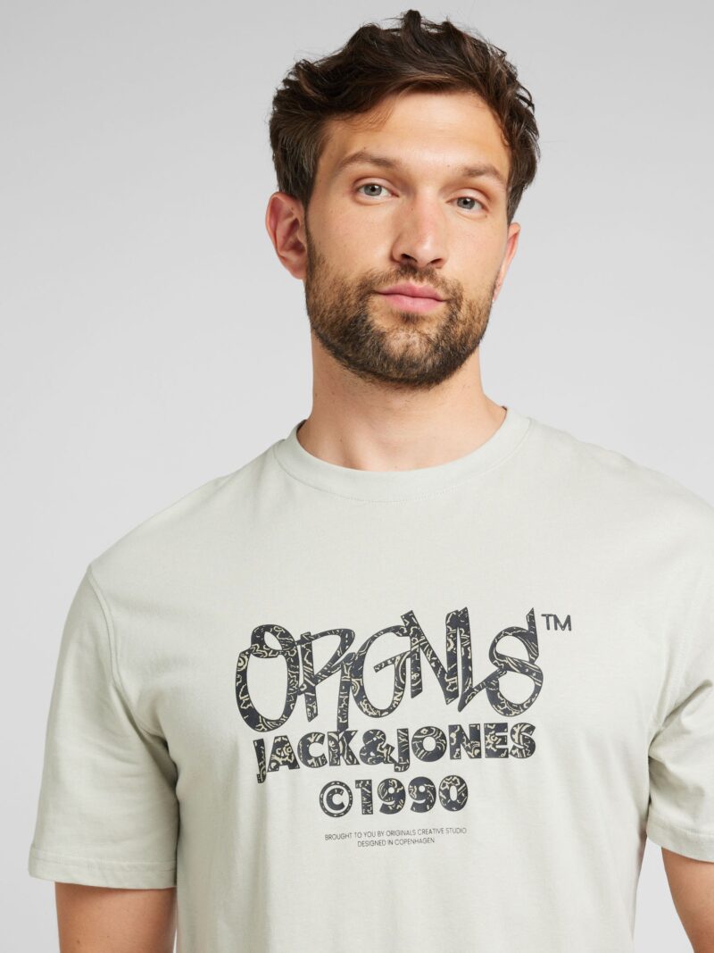 JACK & JONES Tricou 'JORBUSHWICK'  bej / gri grafit / gri deschis