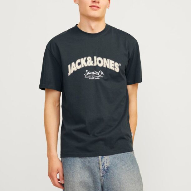 JACK & JONES Tricou 'JORBronx'  verde pin / alb / alb murdar