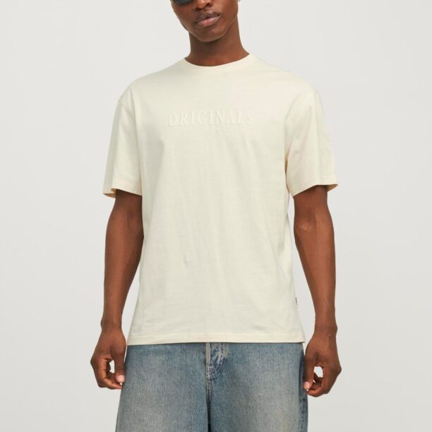 JACK & JONES Tricou 'JORFrederiksberg'  alb lână