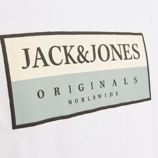 JACK & JONES Tricou 'JORFrederiksberg'  crem / gri / negru / alb preţ