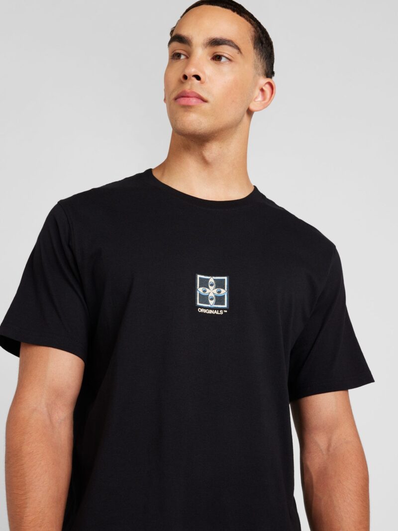 JACK & JONES Tricou 'JORNOHO'  negru / alb