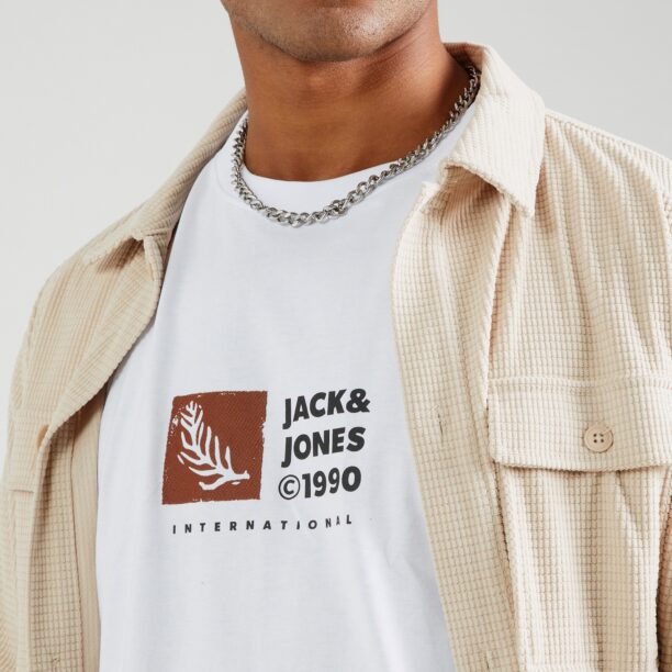 Preţ JACK & JONES Tricou 'JORPORTLAND'  roșu oxid / negru / alb