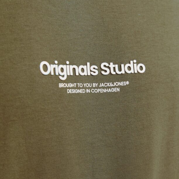 Original JACK & JONES Tricou 'JORVesterbro'  oliv / alb