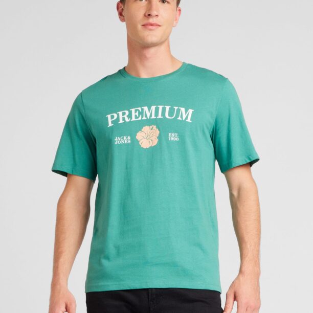 JACK & JONES Tricou 'JPRBLAALFIE'  bej / verde / alb