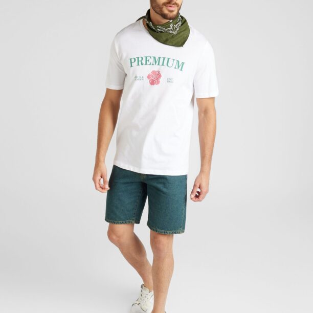 Cumpăra JACK & JONES Tricou 'JPRBLAALFIE'  verde jad / roșu cranberry / alb