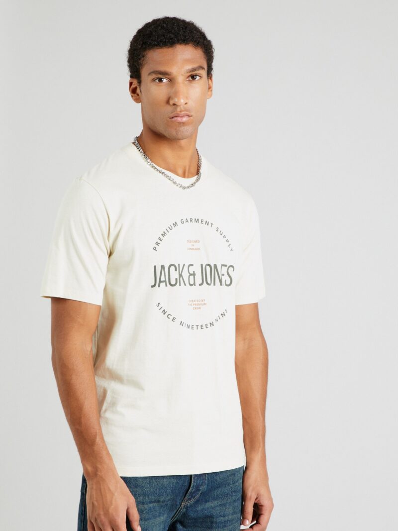 Cumpăra JACK & JONES Tricou 'JPRBLAASTON'  bej deschis / oliv / portocaliu mandarină