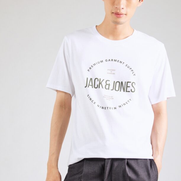 Preţ JACK & JONES Tricou 'JPRBLAASTON'  gri închis / alb