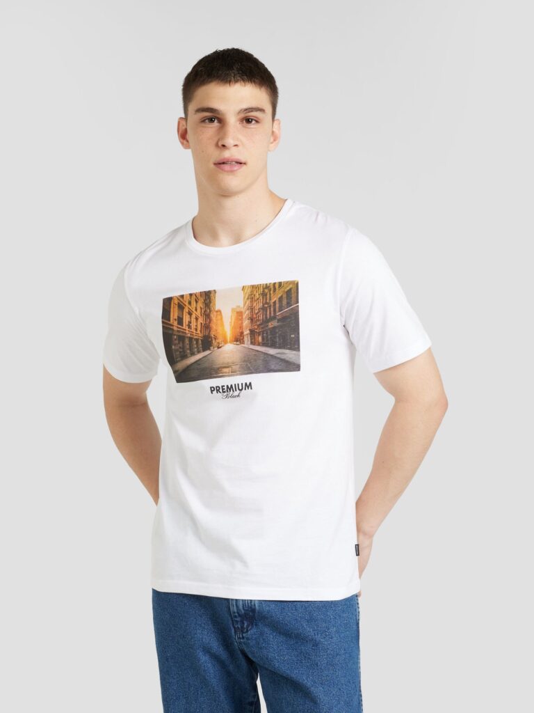 JACK & JONES Tricou 'JPRBLAMAXEY'  gri bazalt / portocaliu / negru / alb preţ